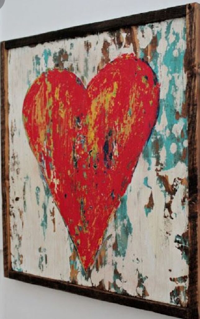 Learn how to create this beautiful heart painting  at Art at the Lake